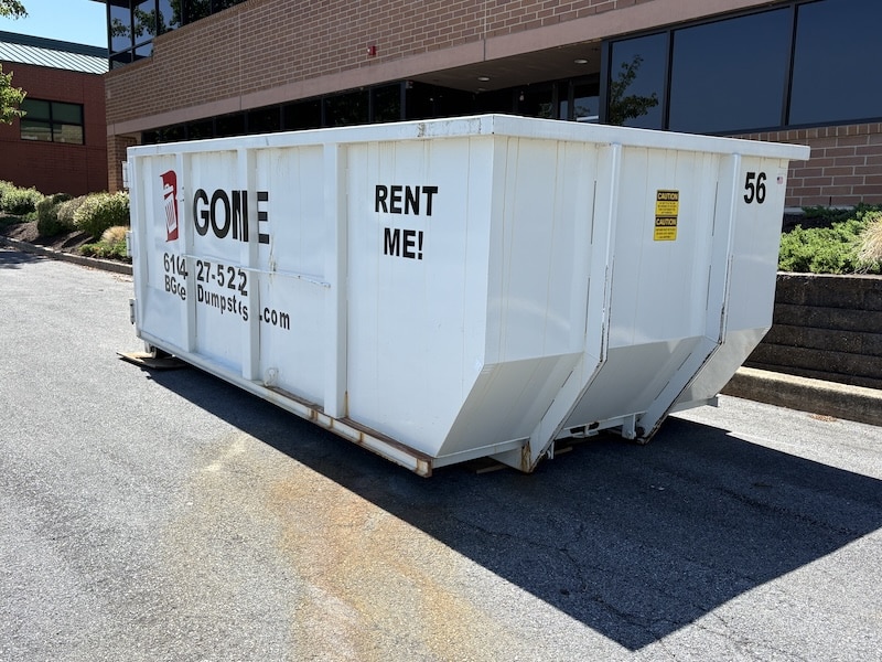 20-yard dumpster for rent.